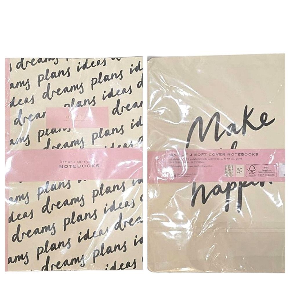 FSC Set of 2 Soft Cover Notebooks w/ Inspirational Text
